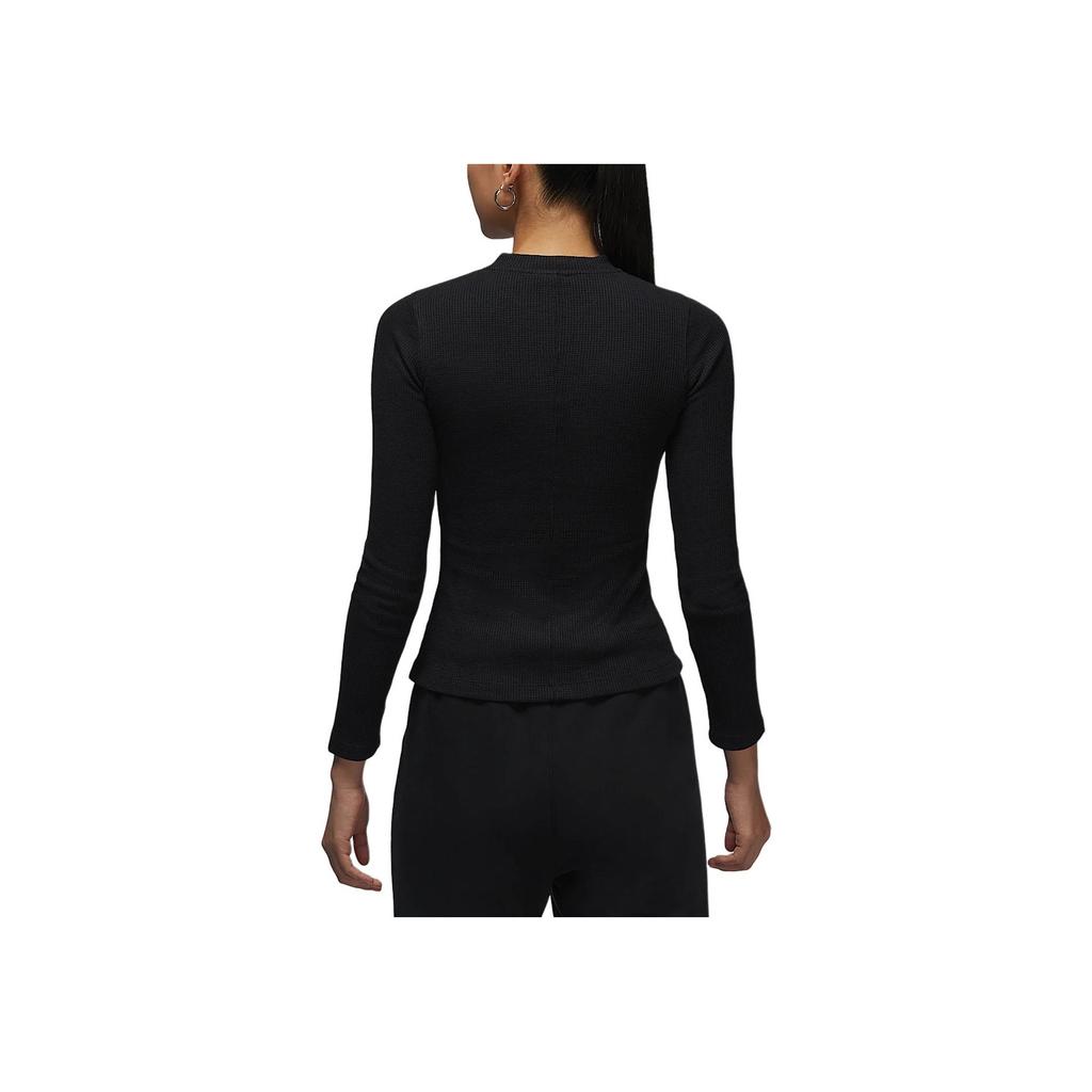 Jordan FW24 Bequemes Weiches Slim Fit Langarm Strickoberteil Damen Oberteile Schwarz Weiß HF9469010