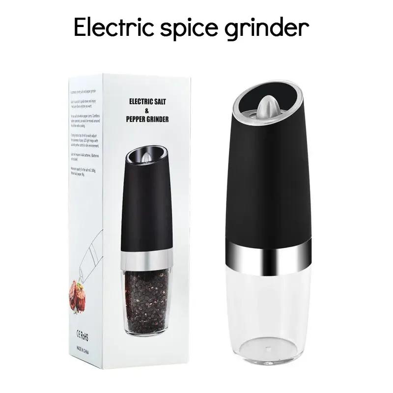 Hot selling stainless steel automatic gravity sensing, adjustable roughness, battery powered spice grinder, kitchen cooking tool