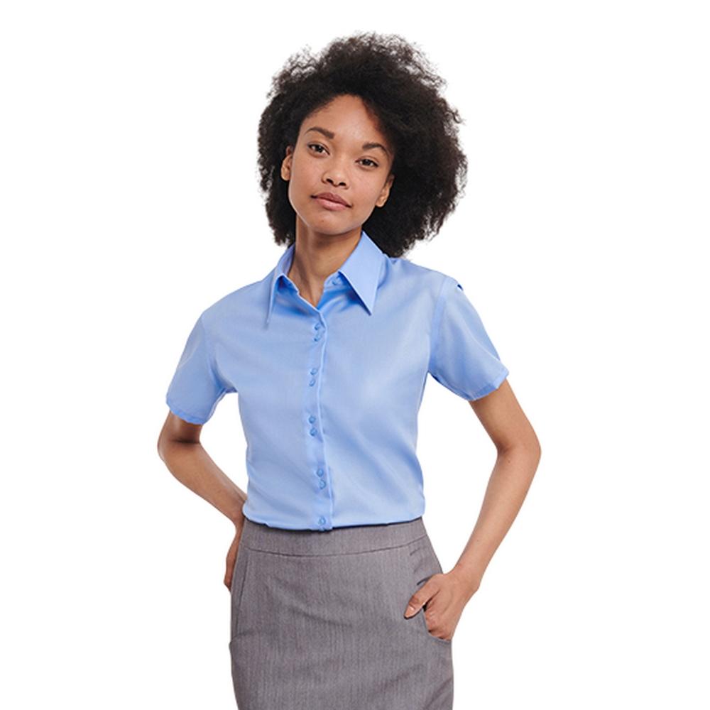 Russell Collection Womens/Ladies Ultimate Slim Short-Sleeved Shirt
