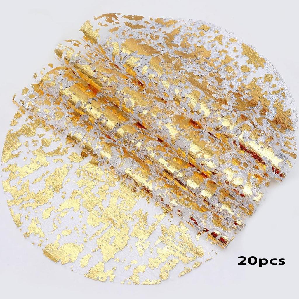 High-end Luxury Christmas Themed Disposable Gold Table Mat with Foil and Netting for Party Decorations