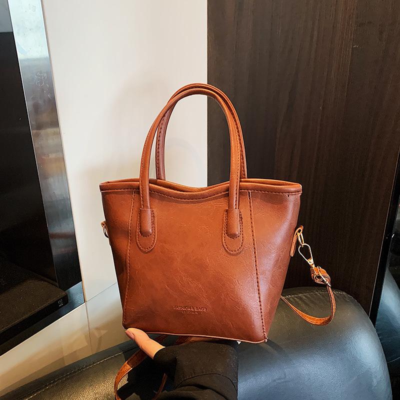 Retro Pu Leather Shoulder Bag For Women Tote Bag Fashion Commuter Crossbody Bag