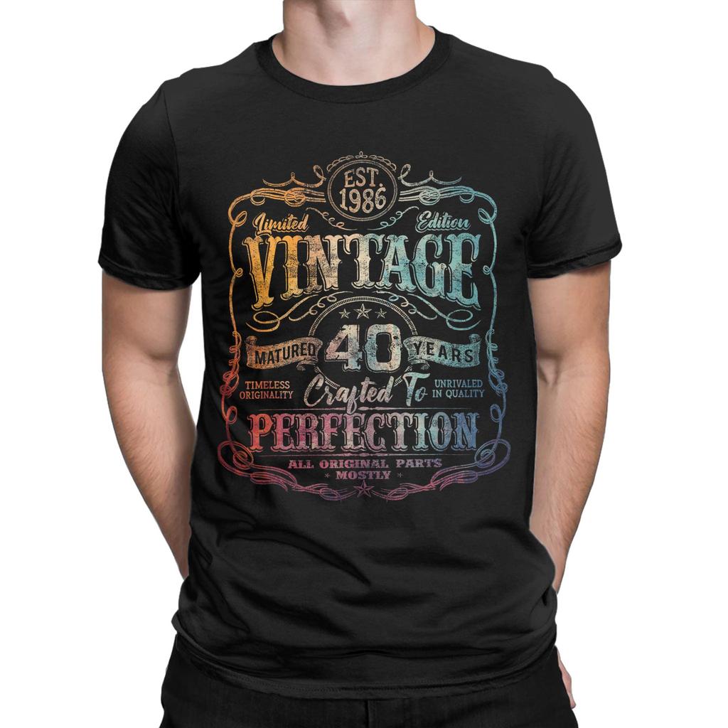 1986 Limited Edition TShirts for Unisex Unisex Retro 40th Birthday Funny 100 Cotton Tees O Neck T Shirts Big Size Tops