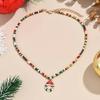 Women's Bohemian Choker Necklace Handmade Christmas Tree and Snowflake Pendant Necklace Colorful Beads Designs