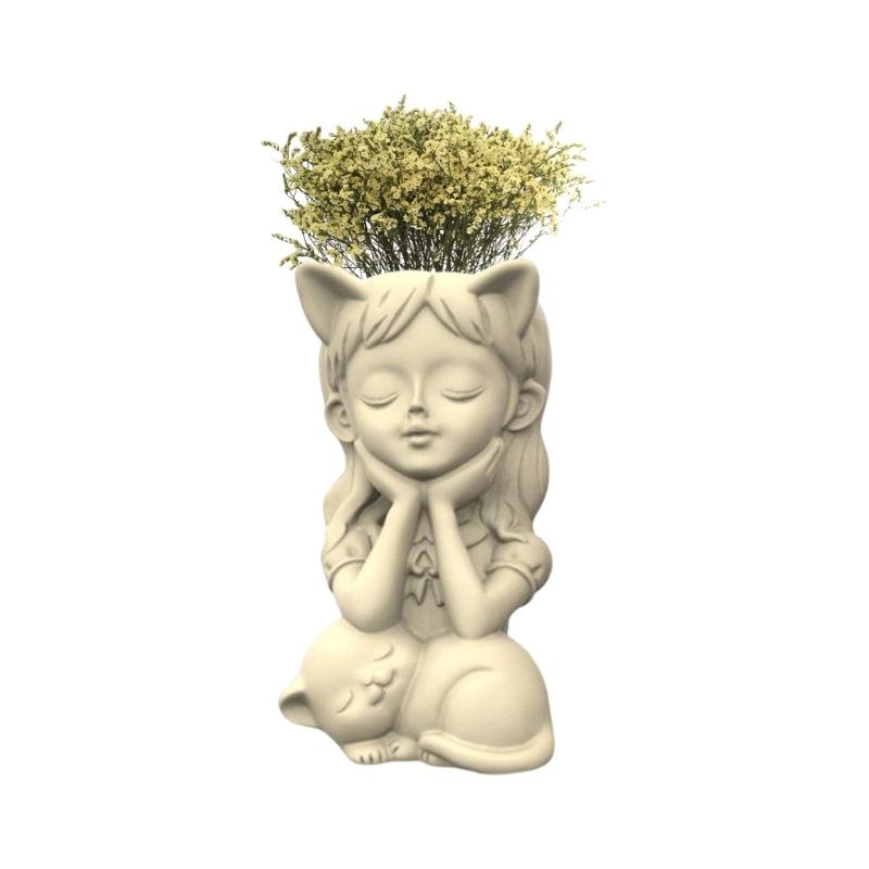 Molde de silicone para vaso de concreto, vaso de flores suculentas, argila, cimento, gesso, faça você mesmo, casa, jardim, vasos de flores, molde