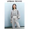 UR Women's Casual Ruffle Hem Hooded Jacket