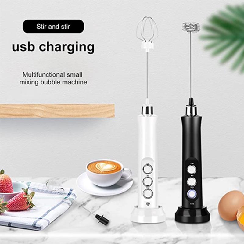 USB-Rechargeable Handheld Electric Milk Frother & Egg Beater