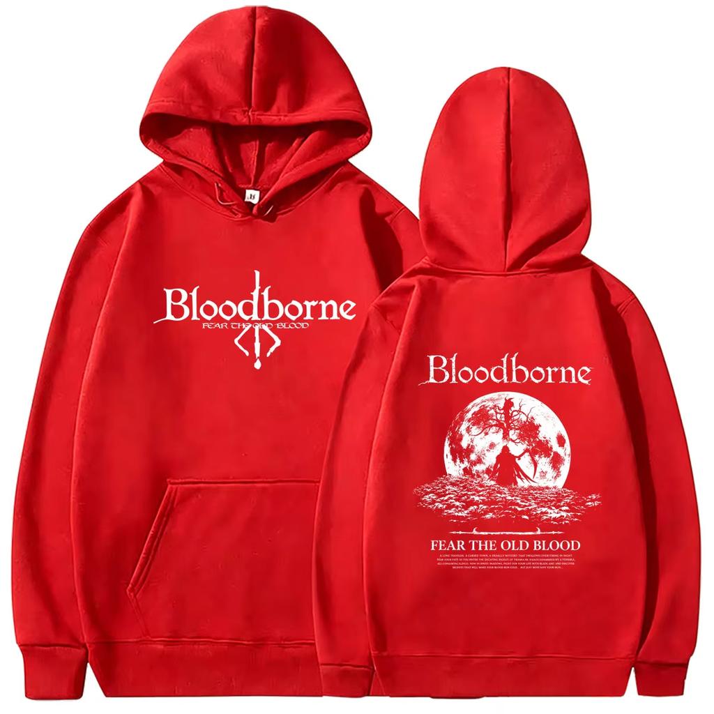 2026 Soft cotton sweatshirt Game Bloodborne Fear The Old Blood Graphic Hoodie Men Women Casual Horror Style Hooded Sweatshirt