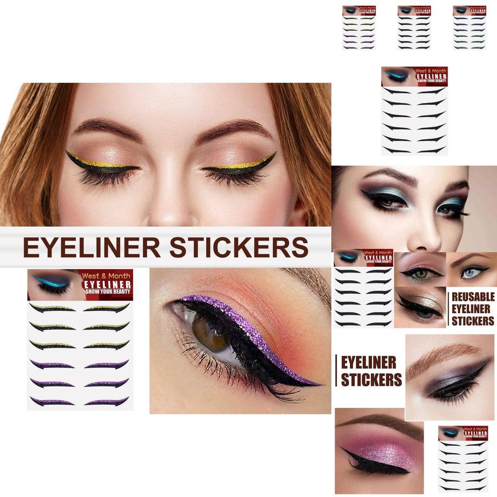 West Month Selbstklebende Eyeliner-Sticker Sechs Paare für Dramatische Augen-Make-up-Looks