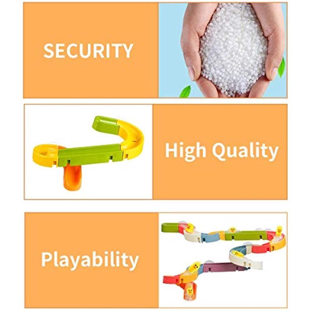 Children Bathtub Toy Slide Shower DIY Assembly Water Track Bath Turn Happy Duckling Track Games Play Water Toys