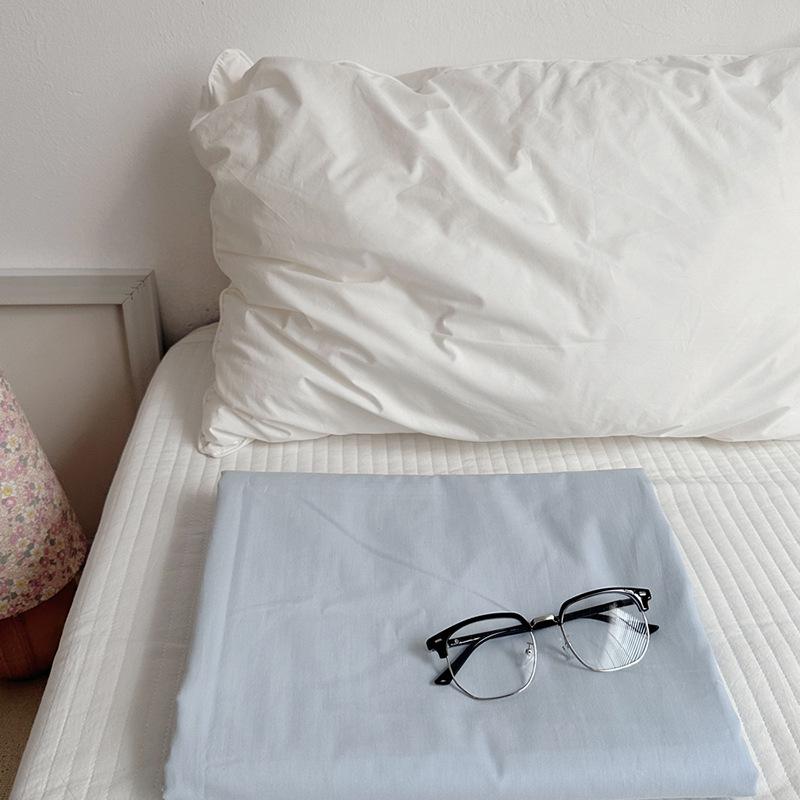 Single Plaid Stripe Cotton Bed Sheet - Fitted Sheet & Duvet Cover for Student Dorm