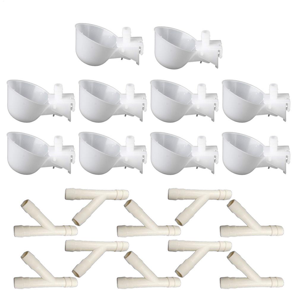 Chicken Water Cups Anti-Leak Feeding Bowl 10 Pieces Cage Mount Chicken Drinking Cups For Chicks Ducklings Goslings Household