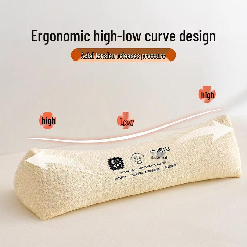 Rhomboid Triangle Buckwheat Hull Cervical Pillow - Adult Neck Support for Home and Office Nap