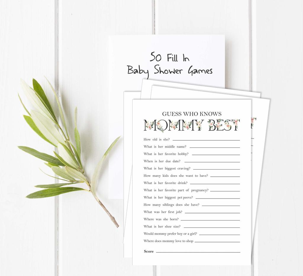 Inkdotpot Gender Neutral Baby Shower Game Set Of 50 Baby Alphabet ABC Game Party