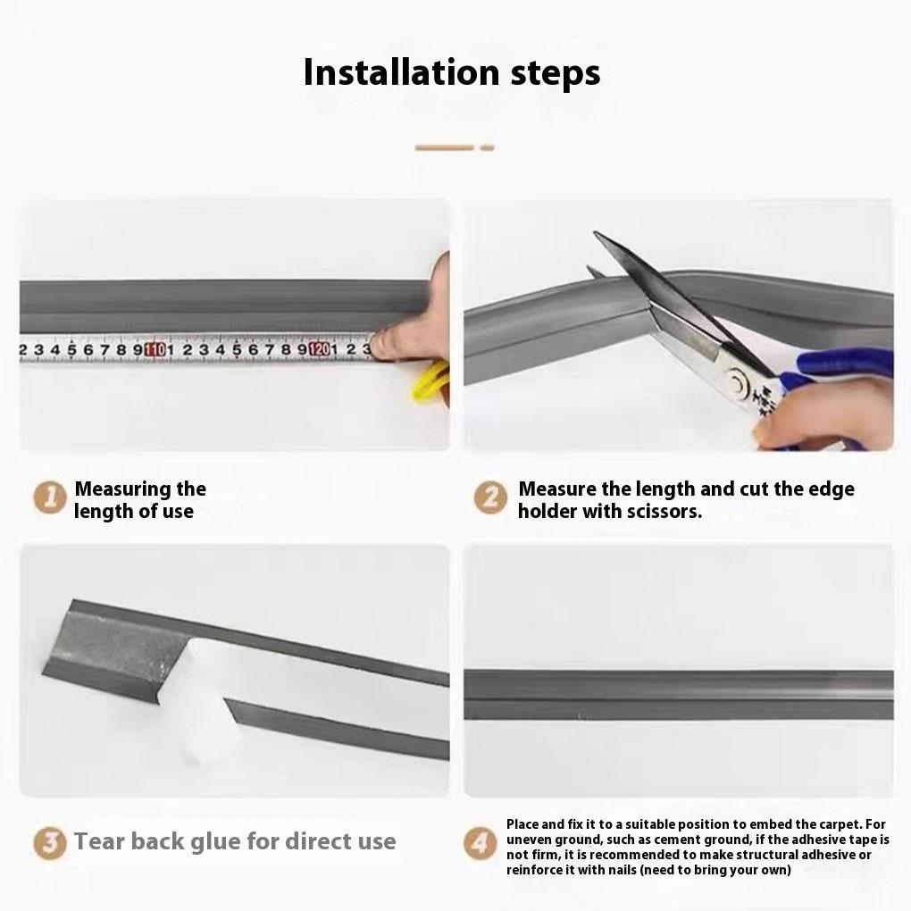 Floor Transition Strips PVC Carpet Strip Edge Sealing Moulding Easily Installed Carpet Transition Length 3 M Long. Very Soft Strip For Doorway