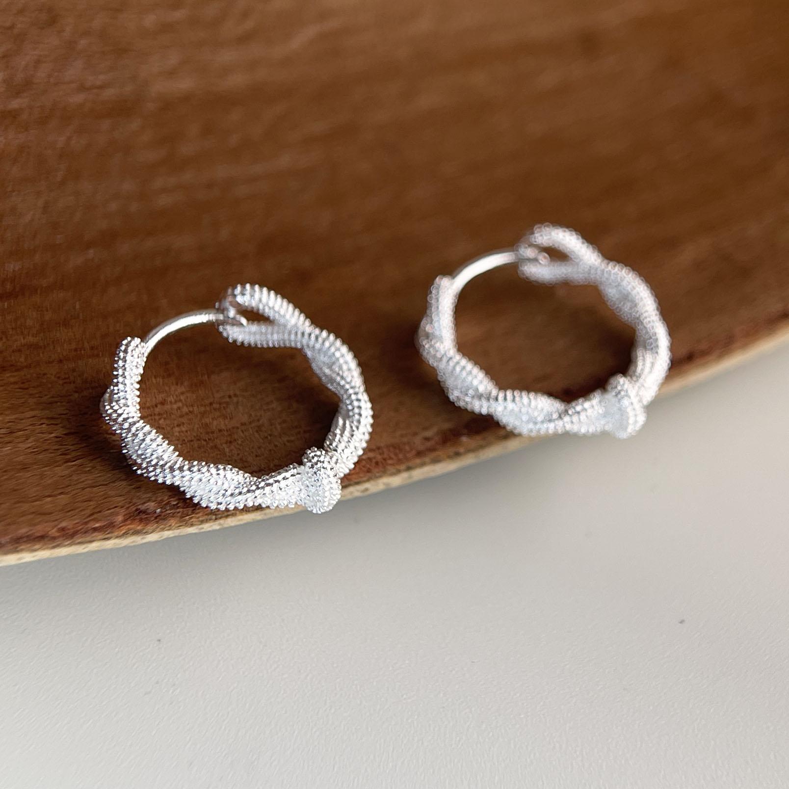 925 Silver Vintage Minimalist Line Earrings for Women Hypoallergenic Party Jewelry