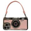 For iPhone 13 Pro Cases Camera Shaped Electroplating TPU   Phone Cover with Wrist Strap