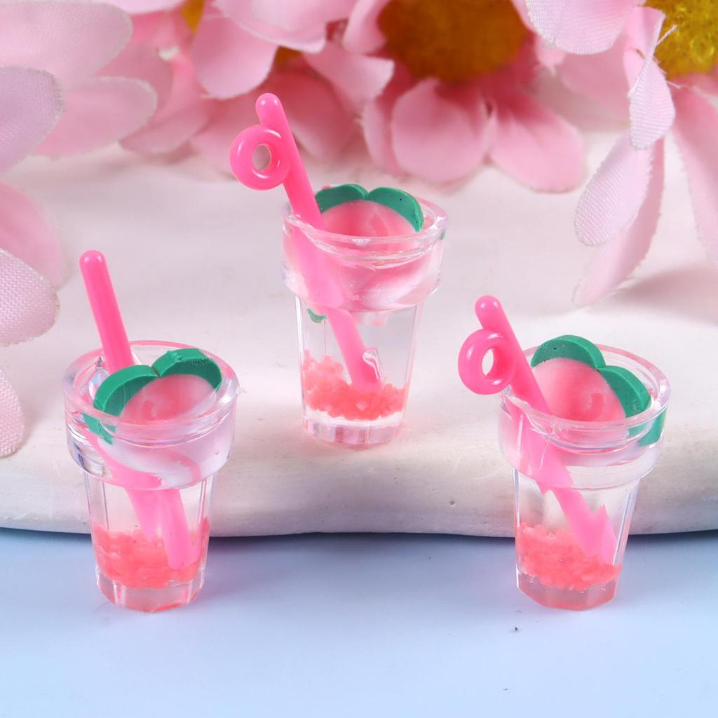 Leuchtende Mini-Getränkeflasche aus Kunstharz, DIY-Miniatur-Milchteetasse, Ornament, 3D-Lebensmittelspielzeug
