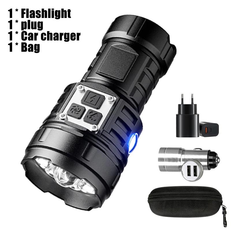 New Multifunctional Mini Flashlight With Power Display And Magnetic Attraction torch Rechargeable Portable Strong Light lantern