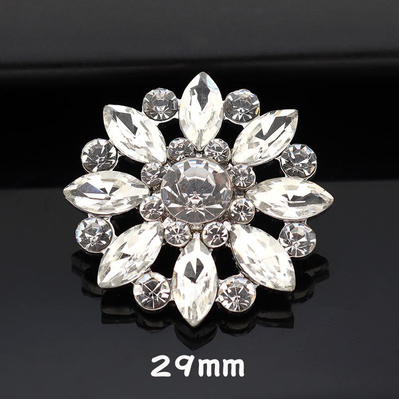 5 Stück High-End Metall Diamantenbesetzte Mantelknöpfe Kinder Pelzknöpfe Nerzknöpfe Mode Blütenblatt Strassknöpfe