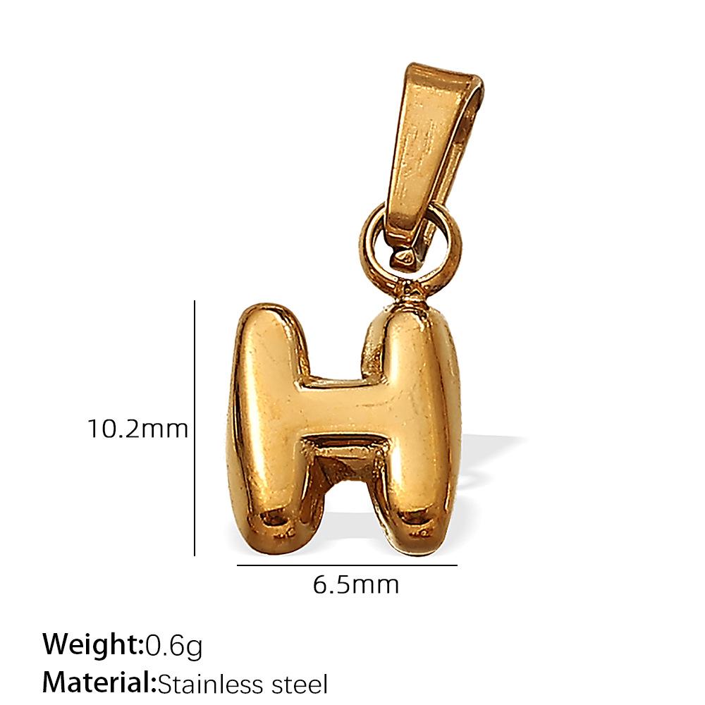 18K Gold Plated Bubble Letter Pendants - 26 English Letters