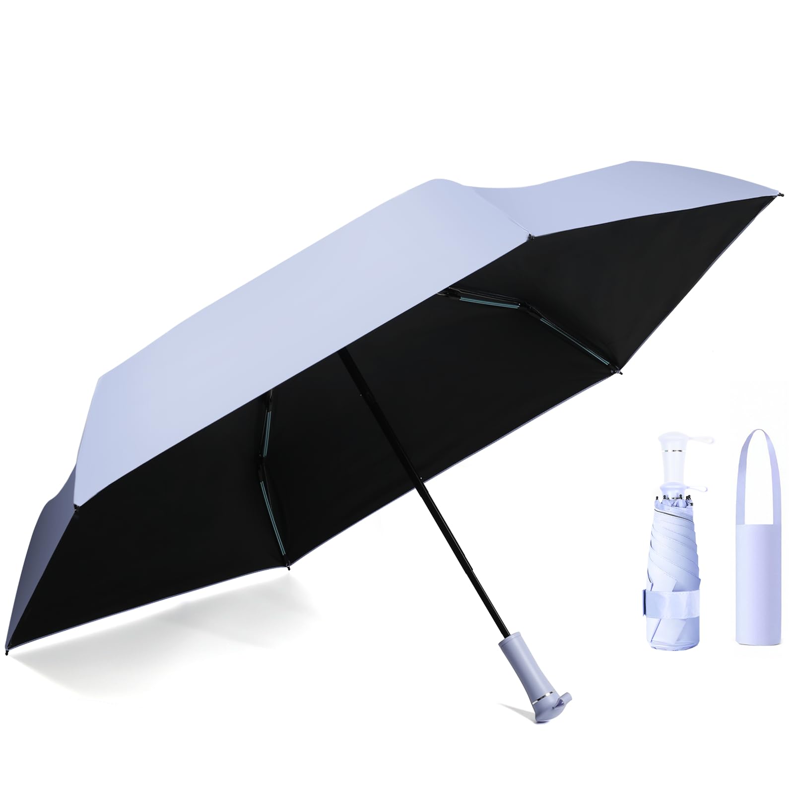 

для Складного Зонта от Солнца и УФ-лучей Тепло Скрытый Телескопический Двойной Каркас Солнце Ветрозащитный и Выдвижной Унисекс [Новинка 2025] Дождь, Легкий, фиолетовый