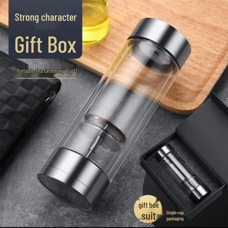 Yisijia 400ML Double-Layer Tea Infuser Glass Cup