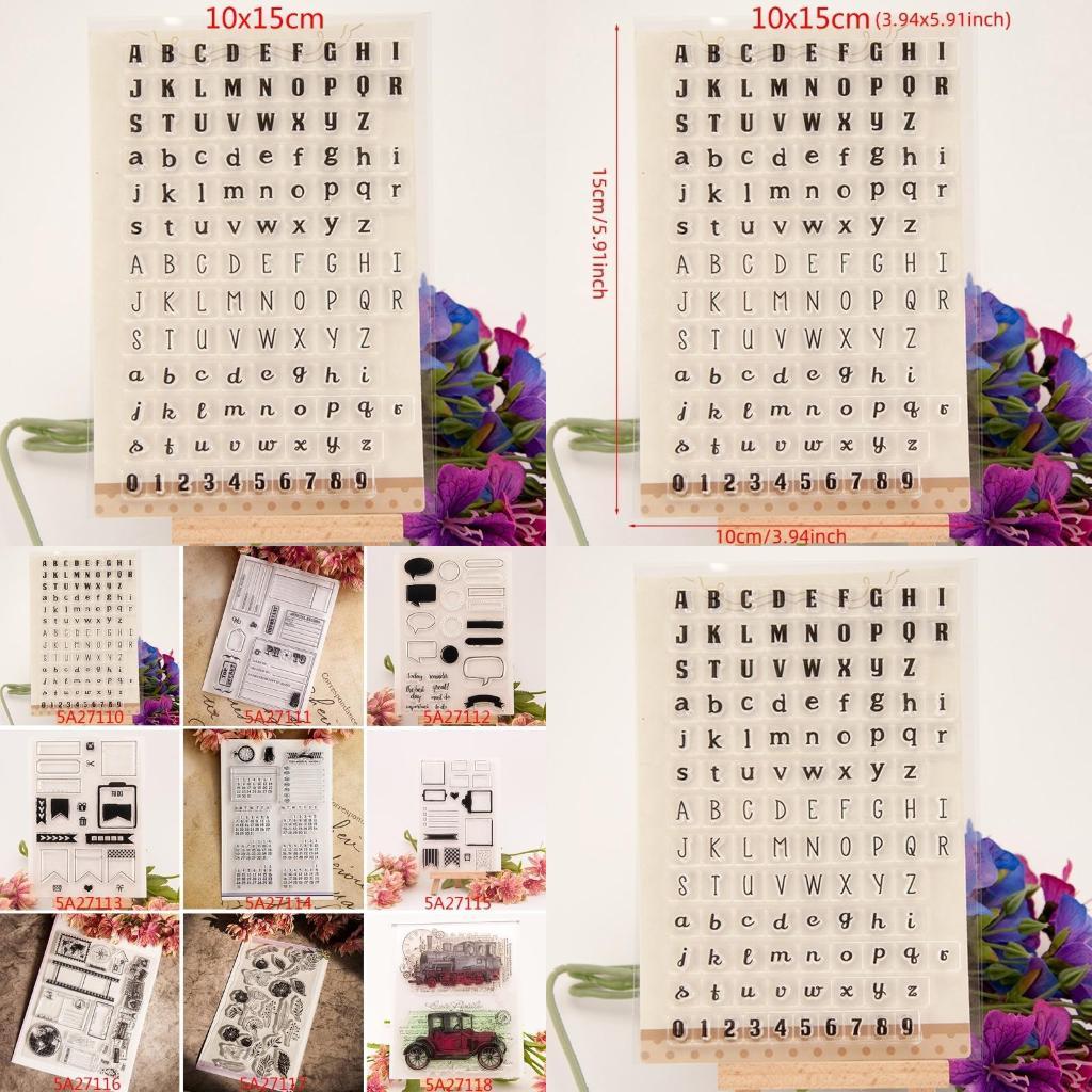 Silicone ClearStamps Word Letter Background Seal Stamps for Diary Card Photo X3UC