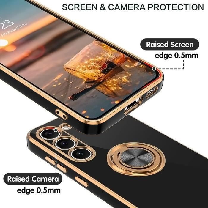 Coque de protection - pour Samsung Galaxy A25 5G - Silicone Antichoc - Support Rotatif - Noir