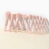 10Pcs/Set Translucent Jelly Pink Cosmetic Brush Candy Color Mini Size Makeup Brush Set   Travel