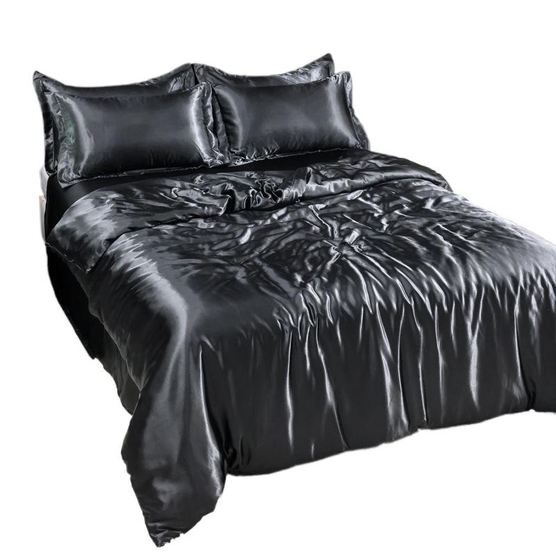 Bedding Set Solid Color Luxury Bedding Kit Rayon Satin Duvet Cover Set Twin Queen King Size Bed Set 3pcs/4pcs Home Textile