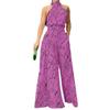 2026 spring new women's clothing, European and American foreign trade printed jumpsuit, fashionable versatile slim wide-leg pants