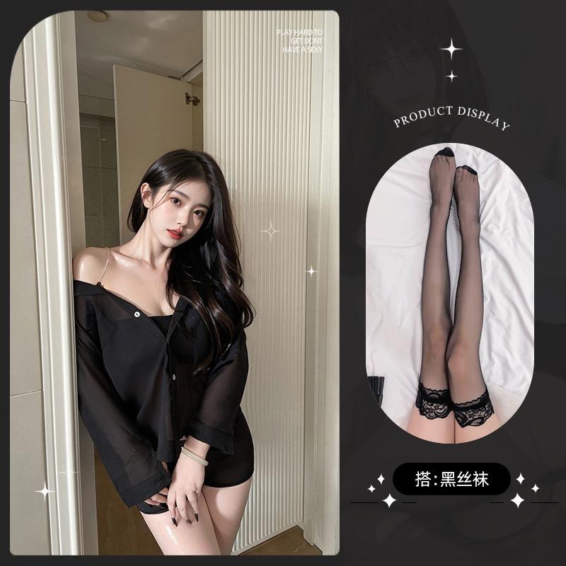 Shi Meisha: Sex Unterwäsche Sexy Strapsgürtel Diamantenkette Hemd Pyjama Heiß Perspektive Boyfriend-Stil Uniform Anzug