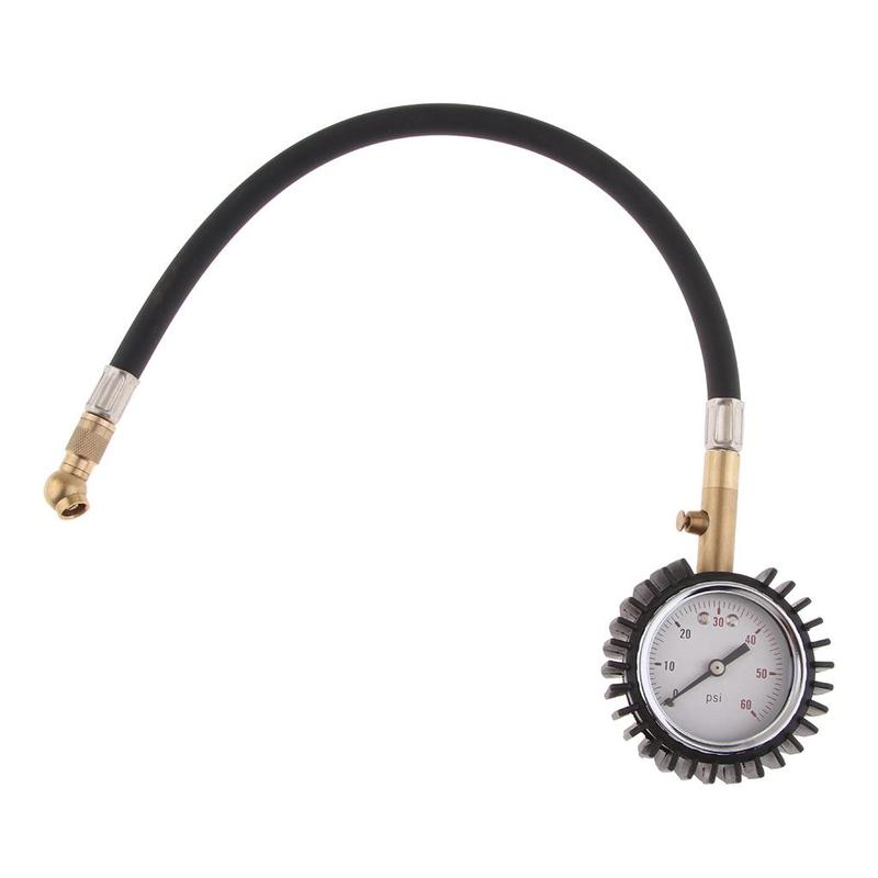 Auto Tyre Air Pressure Gauge 0-60PSI High Accuracy Plastic Dial Meter for Car and Motorcycle Use