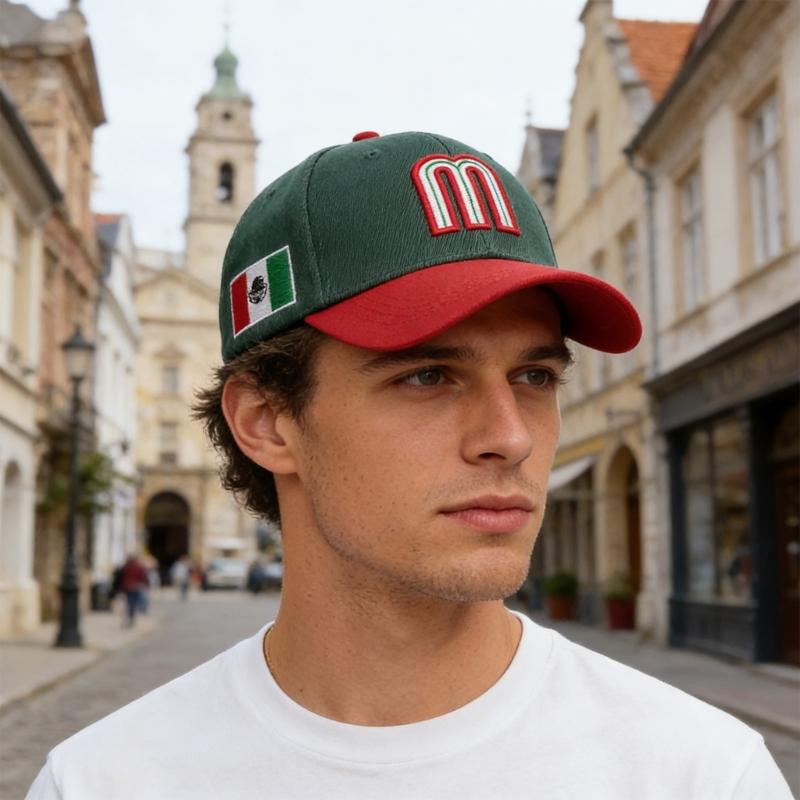 Mexico M Letter Embroidered Baseball Cap Adjustable Cotton Polyester Blend Sunhat For Men Women Kids