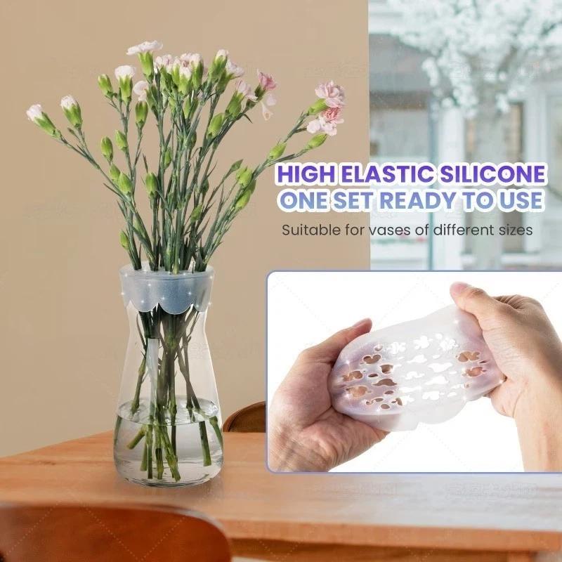 Silicone Spiral Flower Stem Holder No Damage To Stems Reusable Grid for Home Wedding Bouquet Arrangement