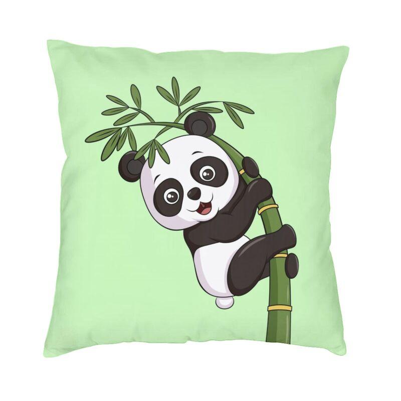 Kawaii Panda Bear Patterns Cushion Cover Sofa Home Decor Animal Cartoon Square Throw Pillow Case 45X45
