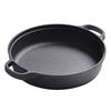 25CM Cast Iron Skillet with Double Handles Frying Pan Baking Tray for Bread Outdoor Cooking Camping Kitchen Dining & Bar