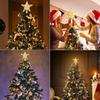 Gold Glitter Christmas Tree Top Iron Star Christmas Decorations For Home Xmas Tree Ornaments Navidad New Year 2024 Natal Noel