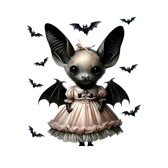 Halloween Bat Princess Glass Bat Static Sticker Spooky Window