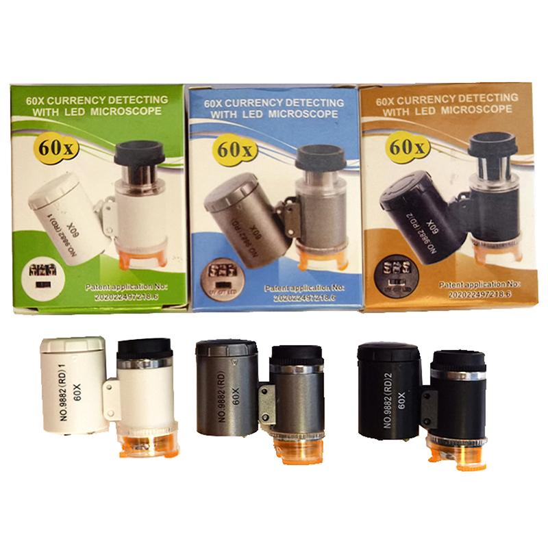 Mini Pocket Microscope Kit 60X Lab Handheld Microscope Battery Powered Microscope With Led Light Kids Science Microscop