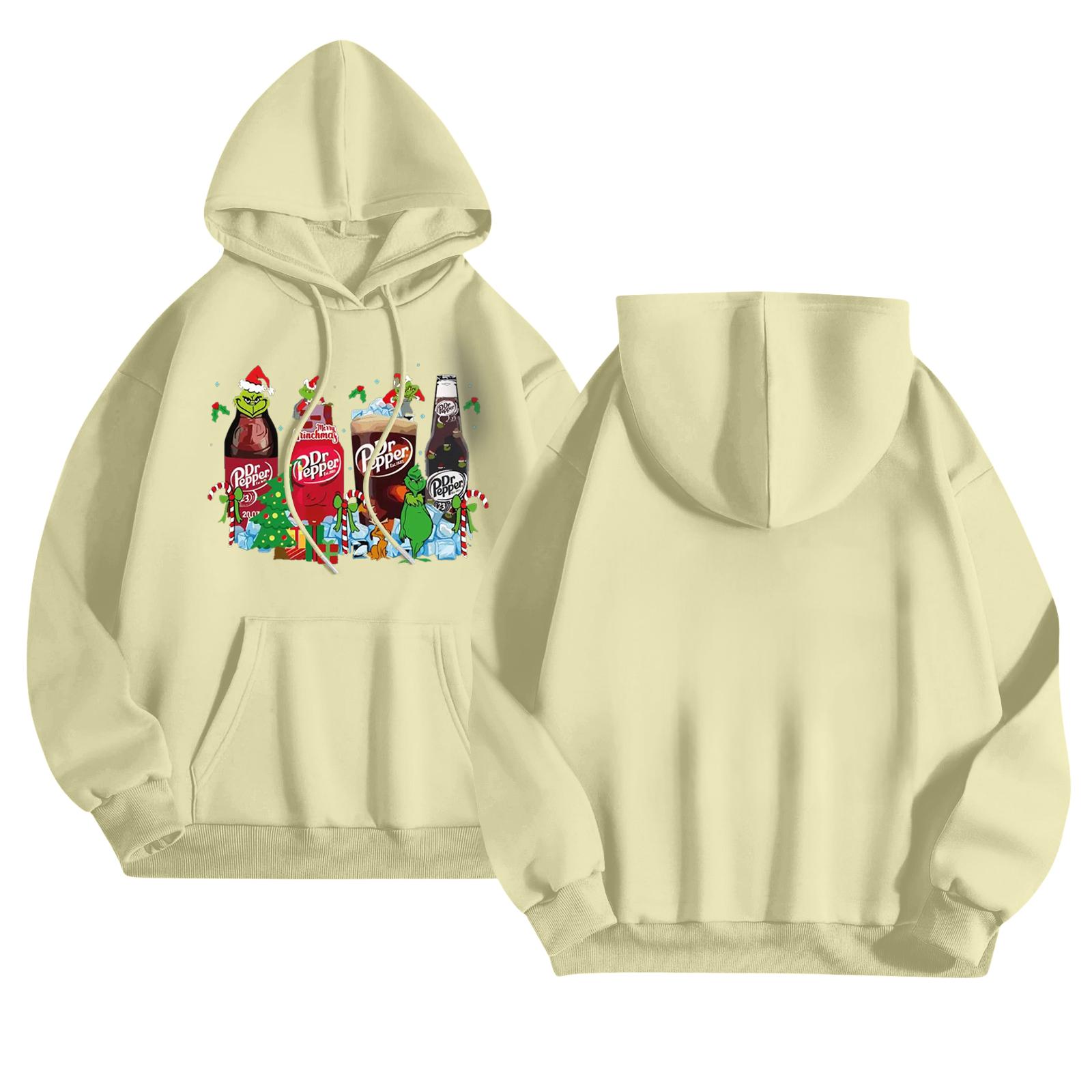 

Женский модный повседневный худи с длинным рукавом и принтом XL жёлтый