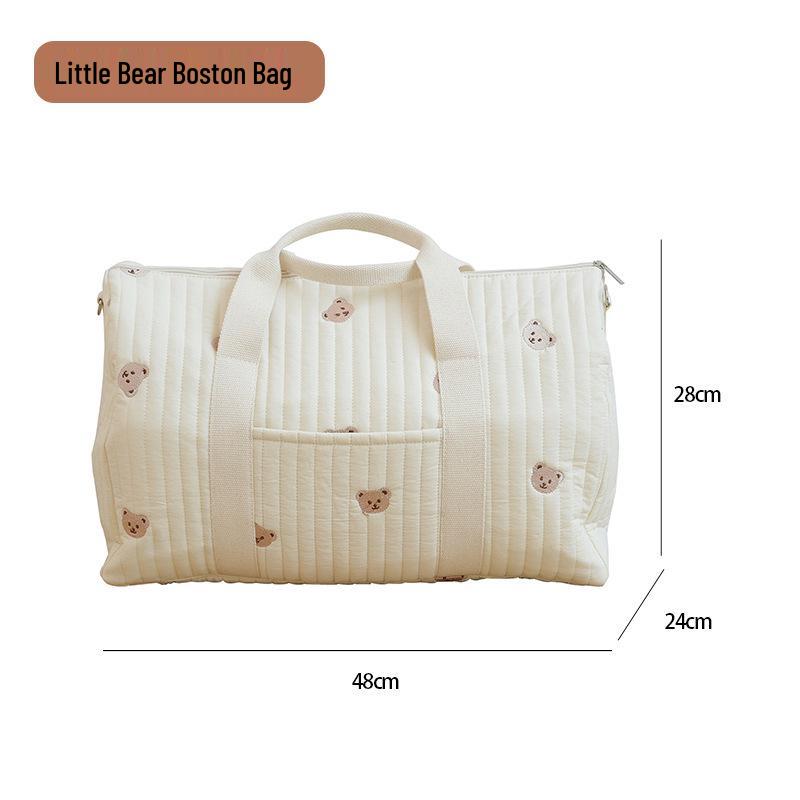 Pastoral Embroidery Travel Bag - Large Capacity, Lightweight, Portable Boston Messenger Handbag