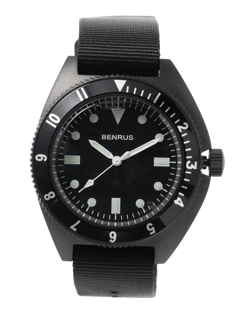 BEAMS PLUSBENRUS TYPE I BLACK Men's Watch, BLACK FREE