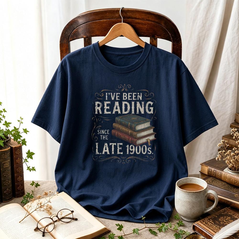 Vintage Book Lover T Shirt Ive Been Reading Since The Late S Graphic Tee Reader Gift Casual Cotton Crewneck Aesthetic Tops