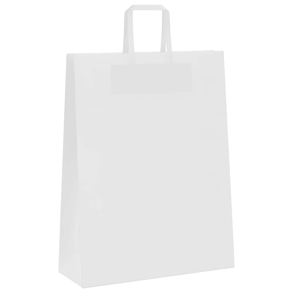 Paper Shopping Bags 250 pcs with Handles White 32 x 12 x 42 cm