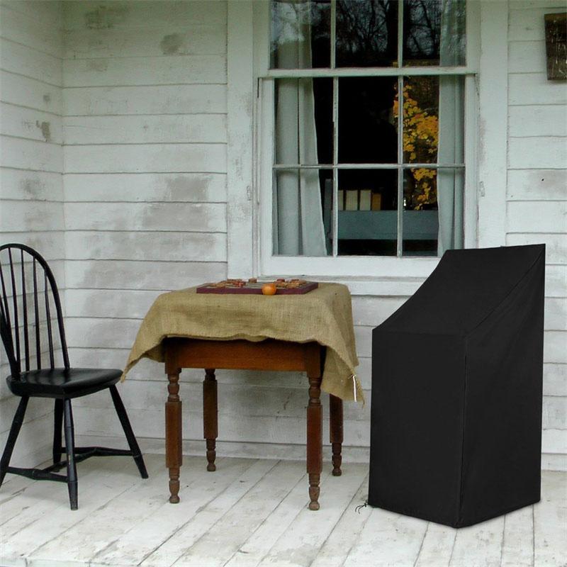 Stacking Outdoor Chair Cover 3 Sizes Stacked Chair Dustproof Cover Garden Furniture Protector Yard Chair Cover with Storage Bag