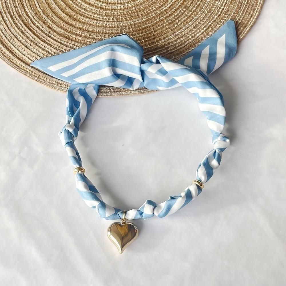 Handmade Bandana Scarf Necklace Lightweight Choker Necklace Gifts Heart Pendant  Daily Wear
