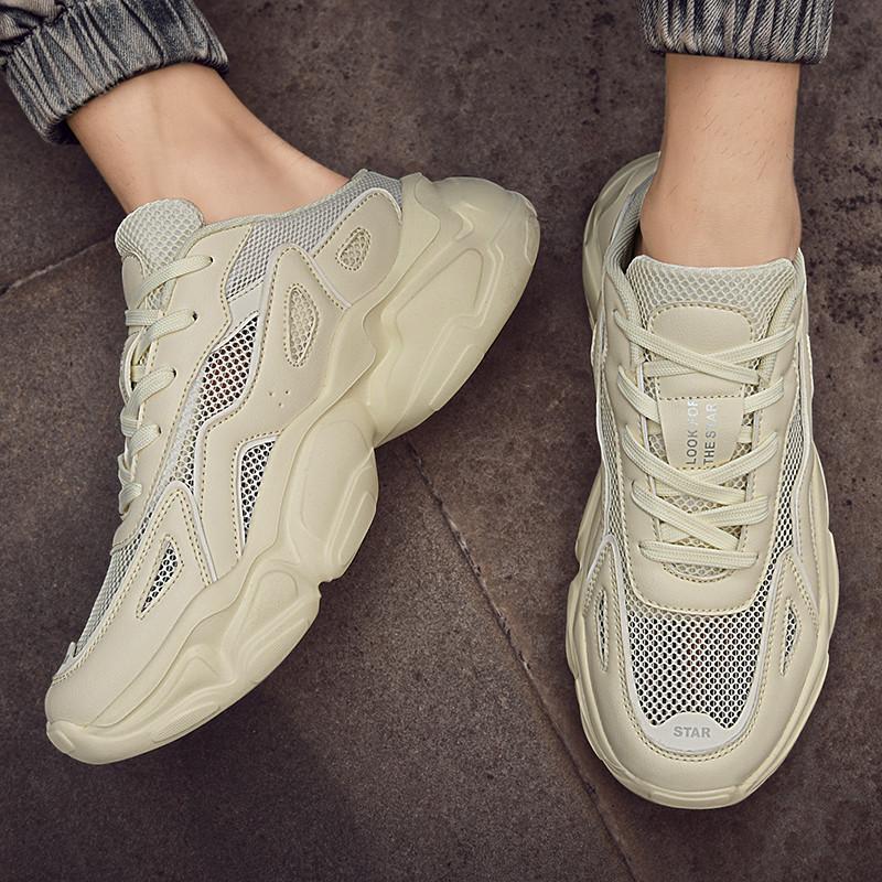 Brand Design Chunky Sneakers Men Summer Large-mesh Sports Shoes Women Simple Shoes Students Outdoor Walking Shoes Lady Footwear
