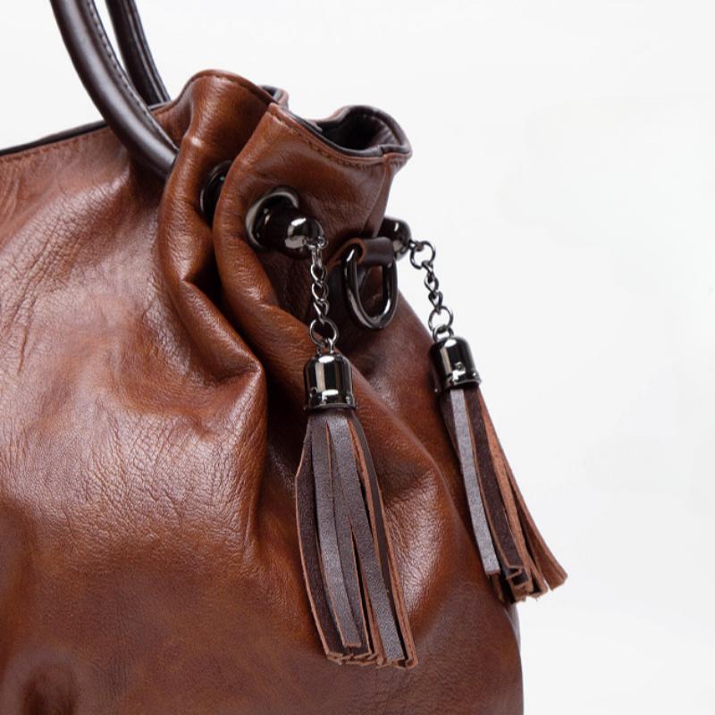 Ретро мода большой емкости портативная сумка через плечо женская большая сумка мягкая — фото 7