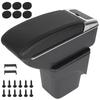 Ford Focus MK2 04-11 cotieră cu compartiment de depozitare PIELE ECOLOGICĂ NEAGRĂ + kit de montaj